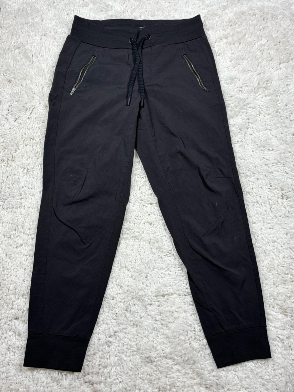 Athleta Women’s Black Jogger Pants Size 4 Zip Pocket Drawstring